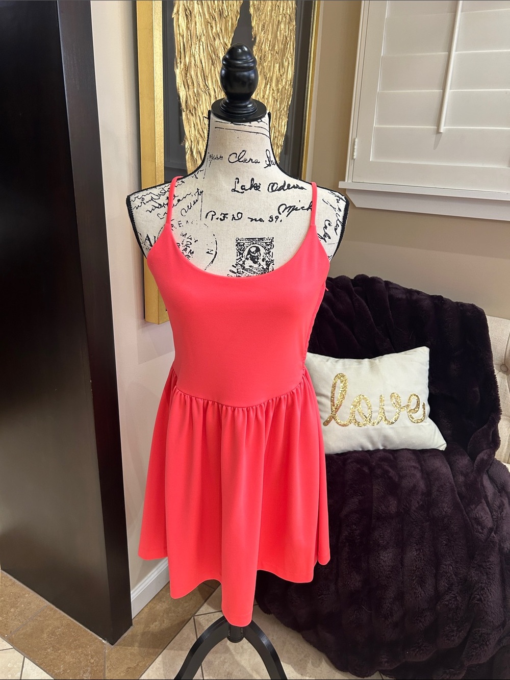 Guess Coral Pink Spaghetti-Strap Skater Camisole